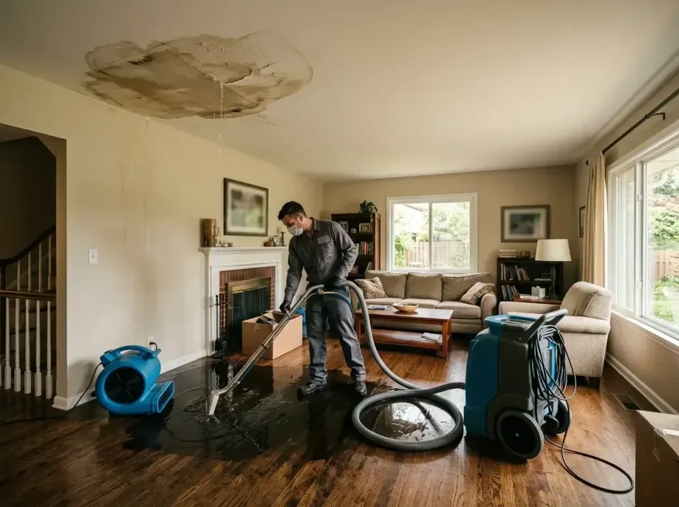 attic-pipe-burst-ceiling-drip-008 — frequently asked questions, Water Damage Restoration & Carpet Care in Grand Forks, ND